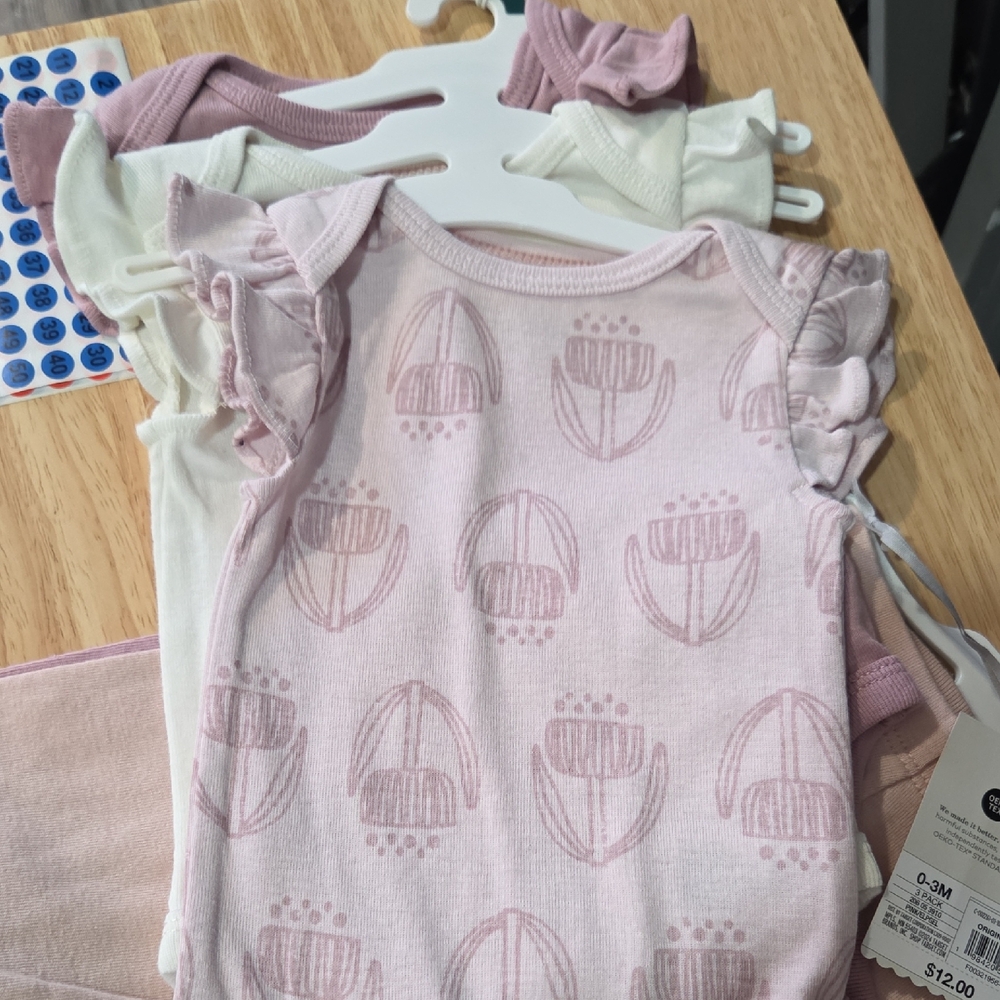Carter's Pink and White Bodysuits